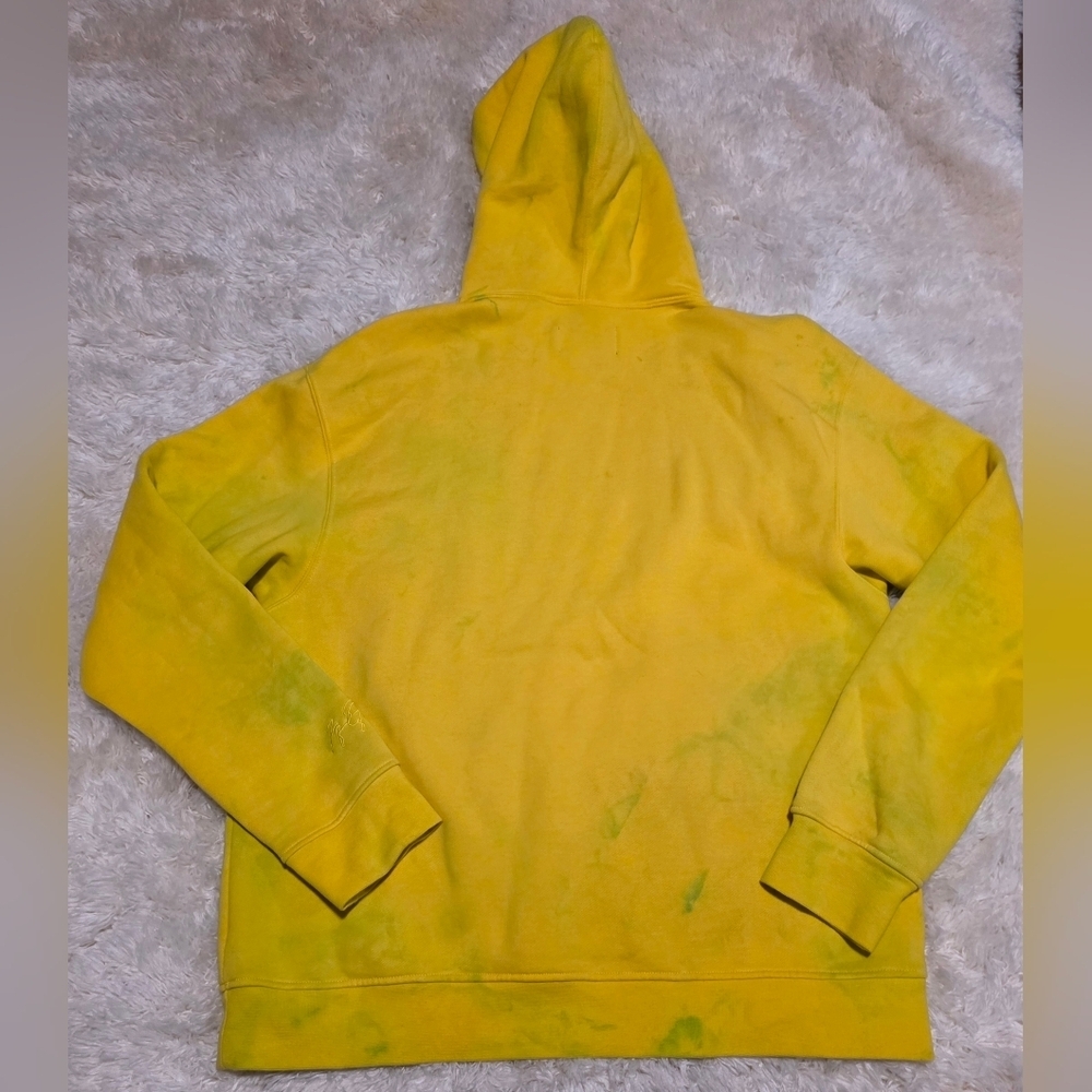 JORDAN NIKE Yellow/Blue Tye Die Men's Hoodie Sz Large - Picture 3 of 5
